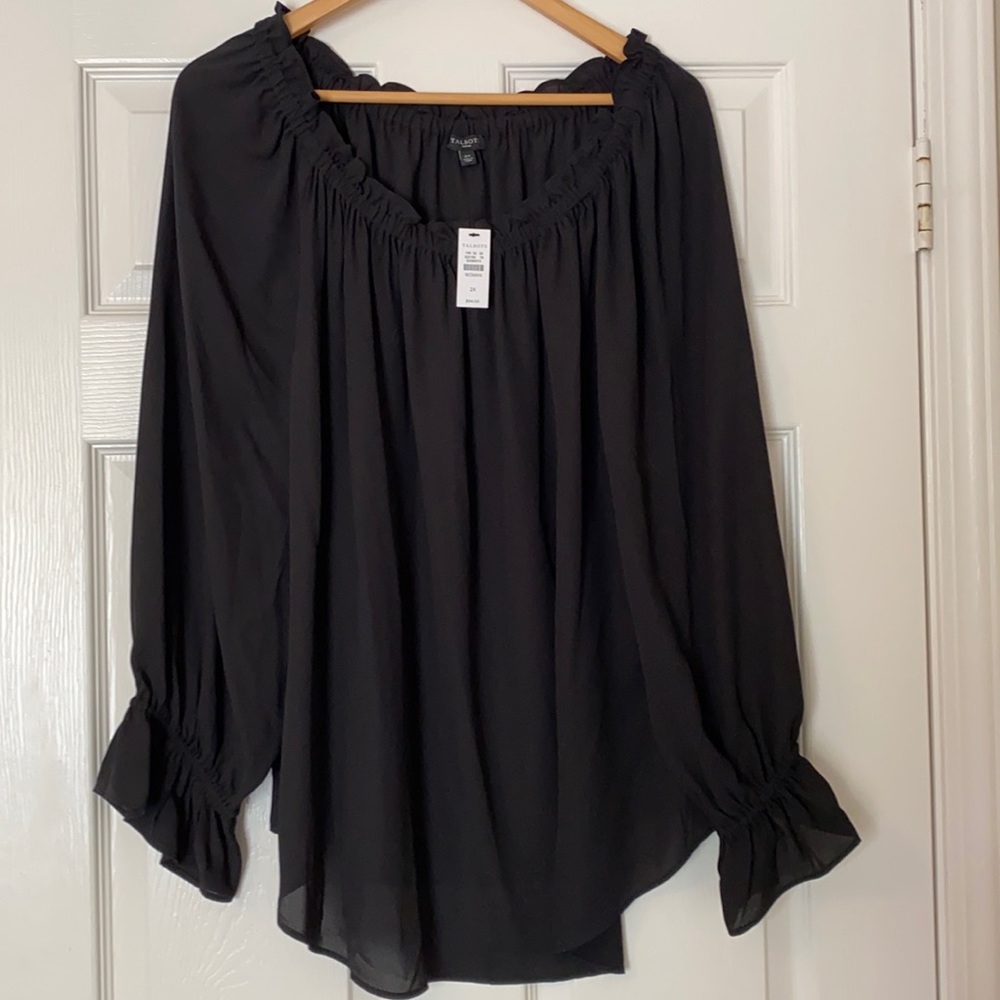 NWT Talbots Woman Black Blouse